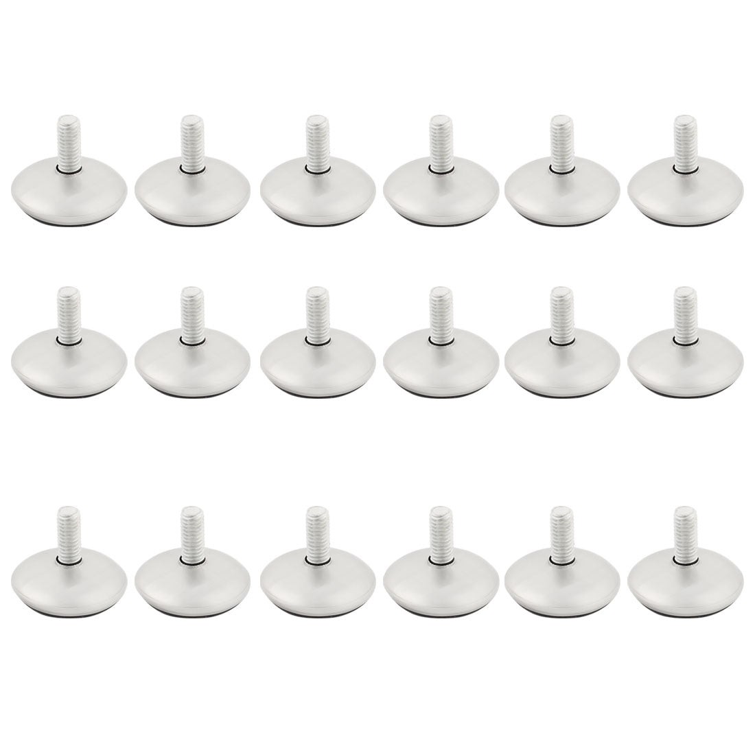 uxcell Uxcell 18 Pcs Metal Threaded Rod Round Plastic Base Leveling Foot 8mmx12mmx28mm