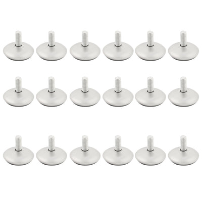Harfington Uxcell 18 Pcs Metal Threaded Rod Round Plastic Base Leveling Foot 8mmx12mmx28mm