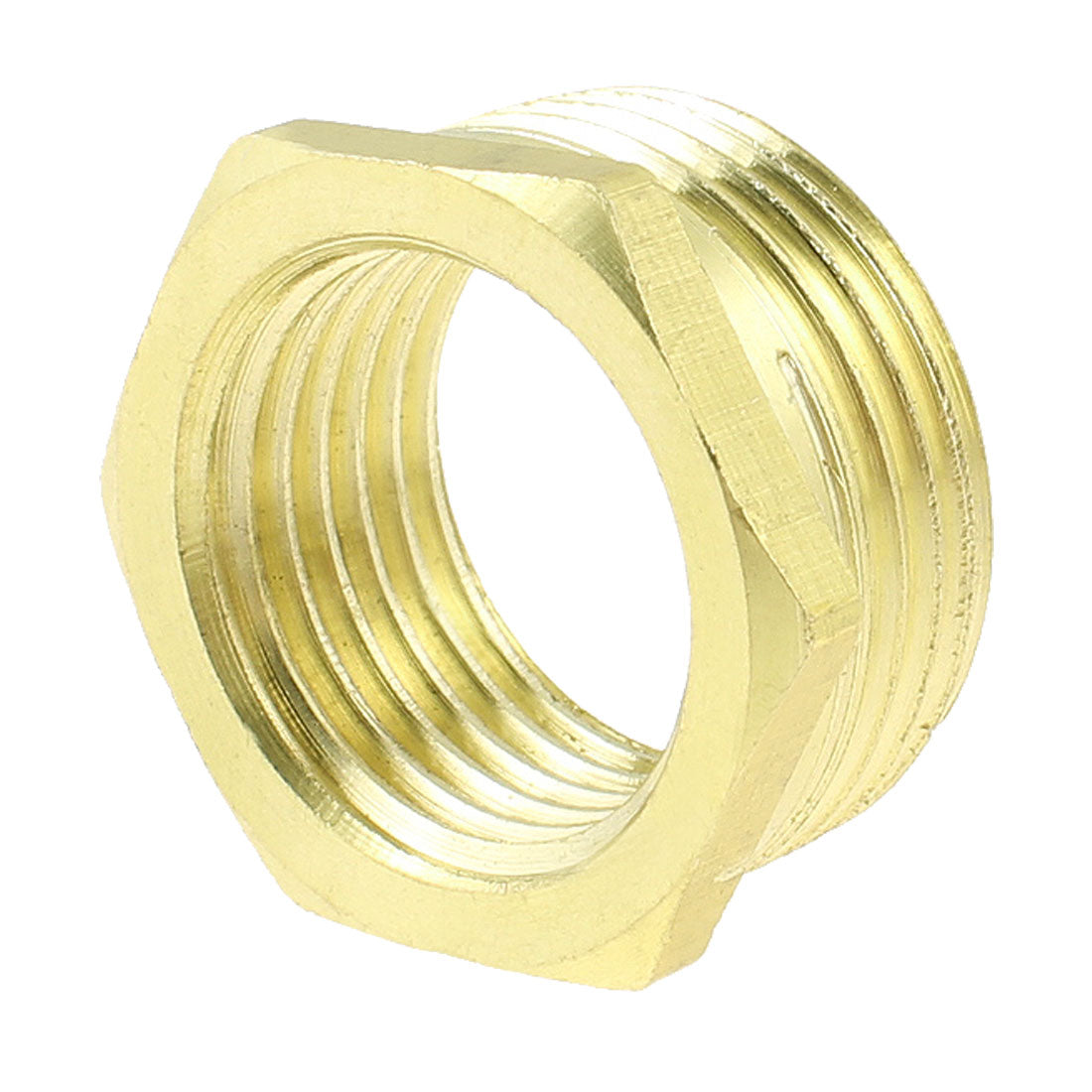 Harfington Brass 3/4 PT×1/2 PT Hex Head Busing Connector Pipe Reducer Gold Tone