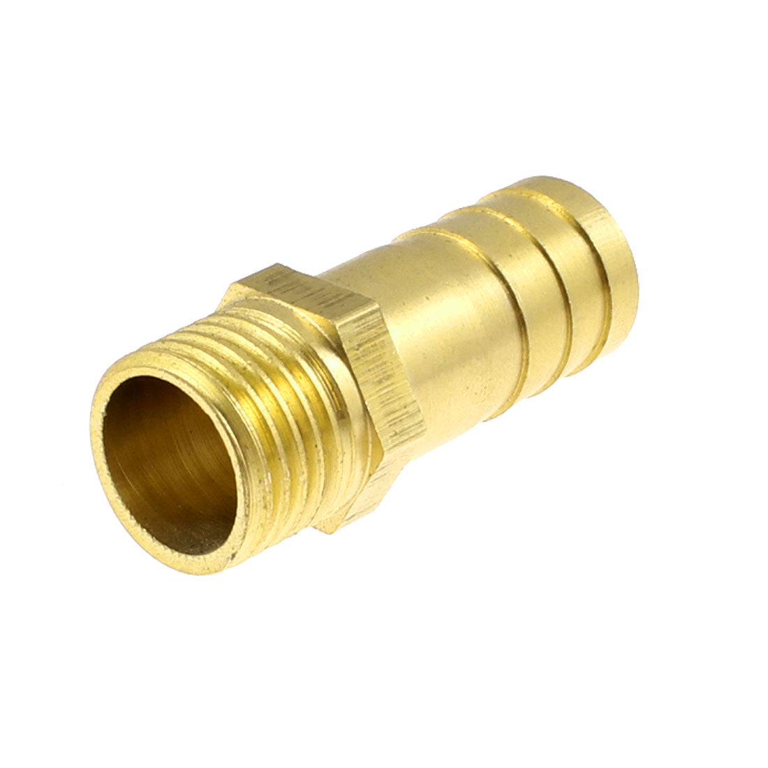 Harfington 1/4" PT Thread 13mm Air Gas Hose Brass Barb Fitting Adapter Coupler