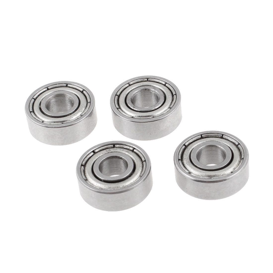Harfington 4mm x16mm×5mm 634ZZ Radial Shielded Deep Groove Ball Bearing Silver Tone 4pcs
