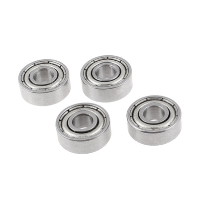 Harfington 4mm x16mm×5mm 634ZZ Radial Shielded Deep Groove Ball Bearing Silver Tone 4pcs