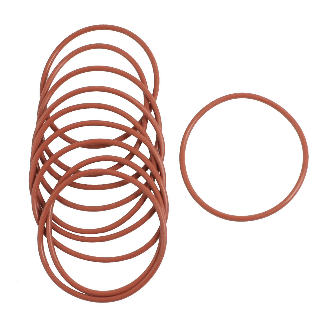 Harfington 10pcs Flexible Rubber O Ring Seal Washer Replacement Red 58mm×2.5mm