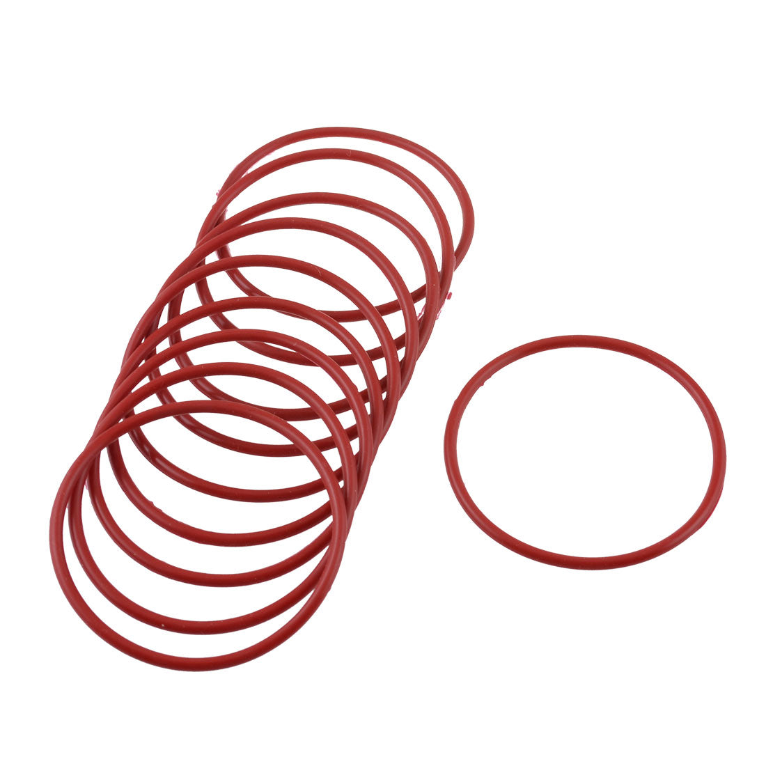 Harfington 10pcs 55mm Outside Dia 2.5mm Thickness Rubber Oil Filter Seal Gasket O Rings Red