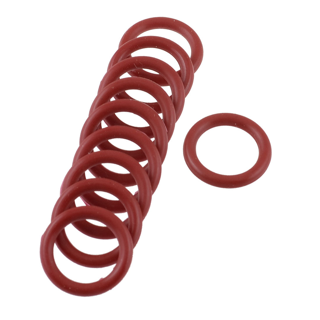 Harfington 10pcs 17mm Outside Dia 2.5mm Thickness Rubber Oil Filter Seal Gasket O Rings Red