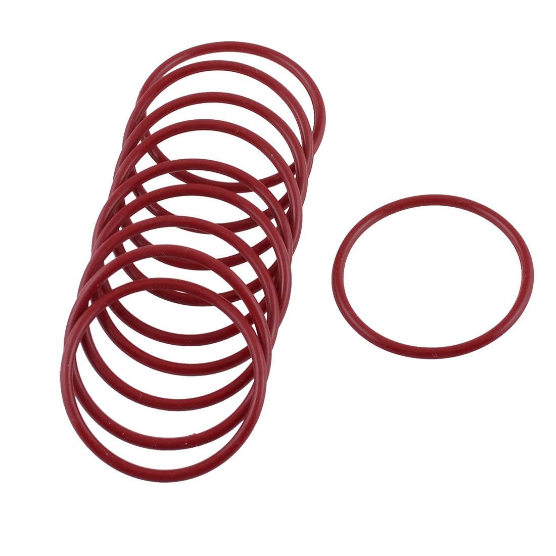 Harfington 10pcs Red Rubber Oil Filter Seal O Rings Gaskets 41mm×36mm×2.5mm