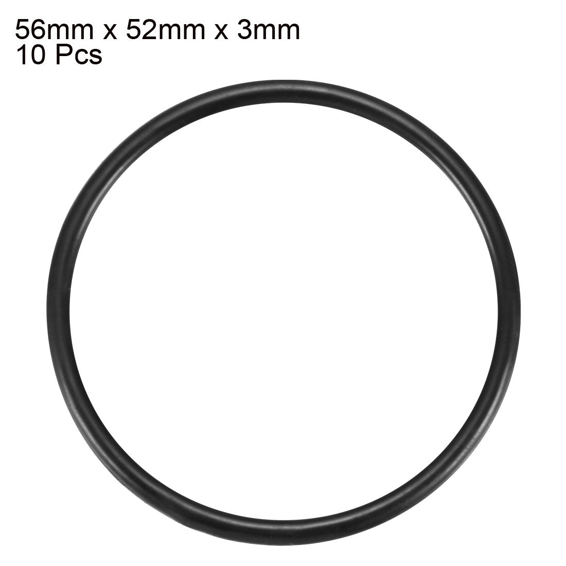 uxcell Uxcell 10 Pcs 3mm x 56mm Rubber Sealing Oil Filter O Rings Gasket Black