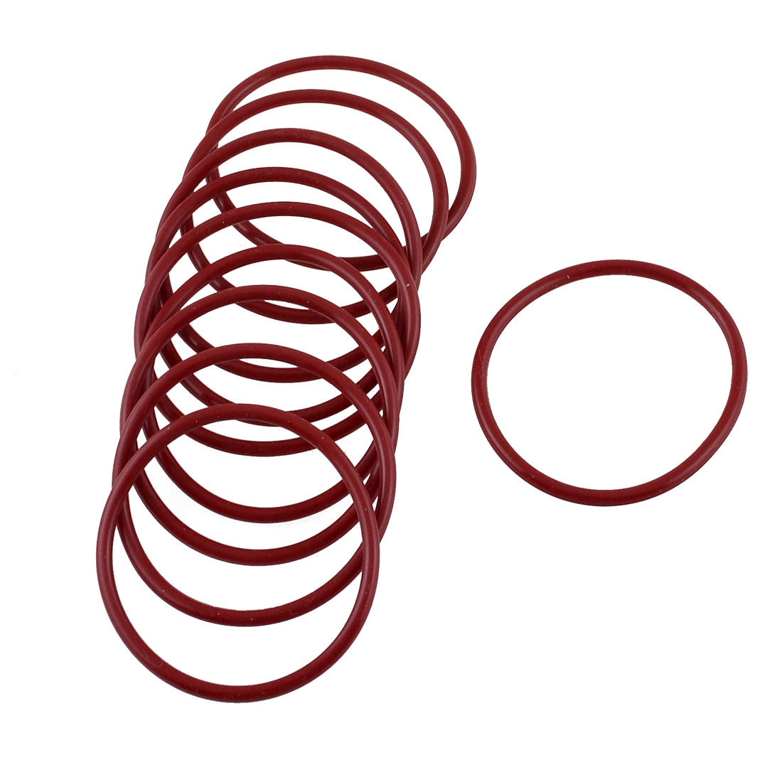 Harfington 44mm×39mm×2.5mm Red Rubber O Shaped Rings Oil Seal Gasket Washer 10pcs