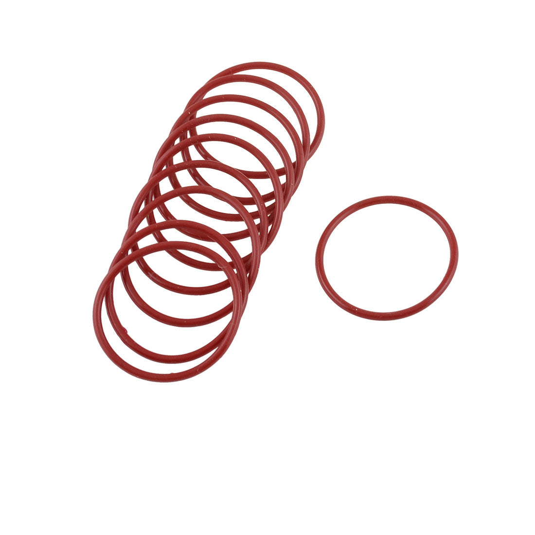 Harfington 10pcs 40mm Outside Dia 2mm Thickness Rubber Oil Filter Seal Gasket O Rings Red