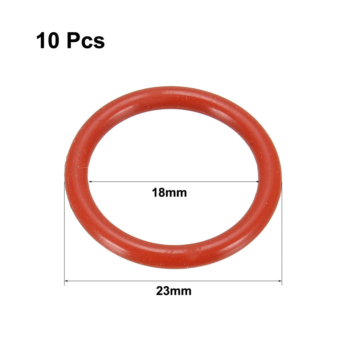 Harfington 10pcs Soft Rubber O Rings Seal Replacement Red 23mm×2.5mm