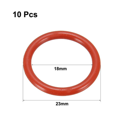 Harfington 10pcs Soft Rubber O Rings Seal Replacement Red 23mm×2.5mm