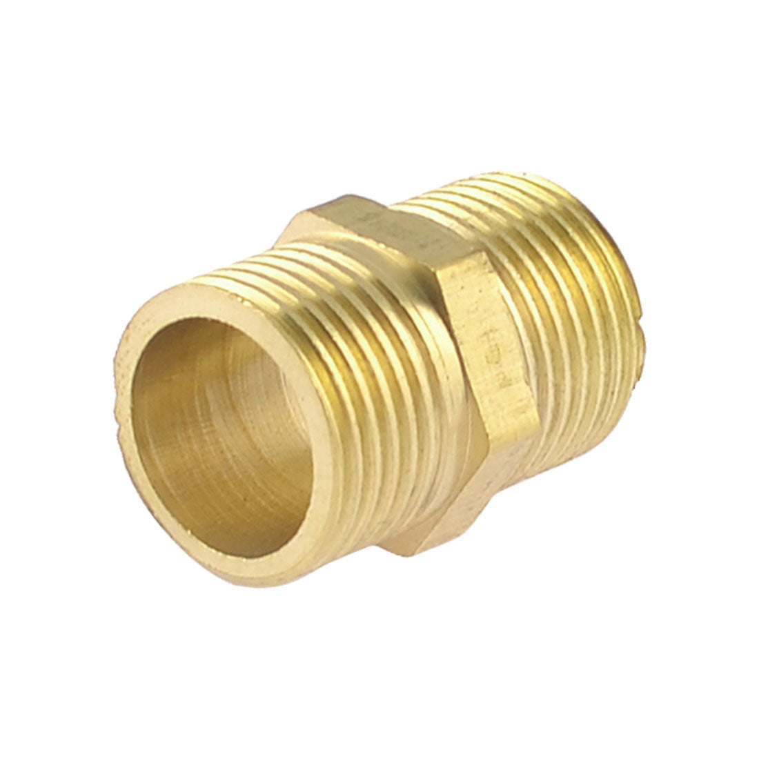Harfington Brass 3/8" PT to 3/8" PT Male Thread Hex Nipple Pneumatic Piping Quick Coupler