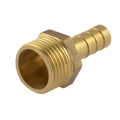 Harfington Brass 8mm Hose Barb to 3/8" PT Male Thread Pneumatic Coupling Connector