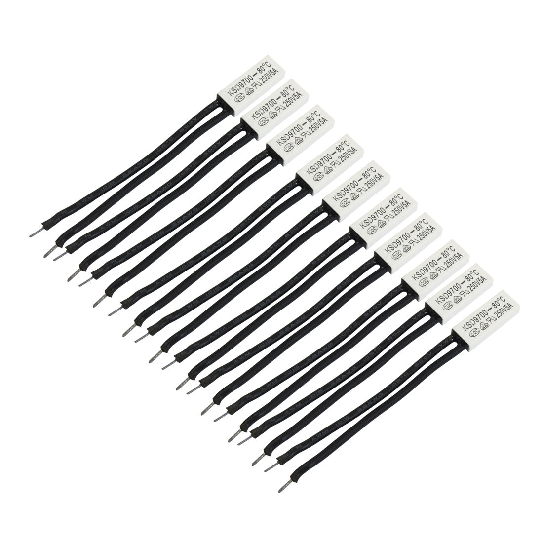uxcell Uxcell 10 Pcs KSD9700 80 Degree Celsius N.C Temperature Switch Thermostat Bimetal Disc