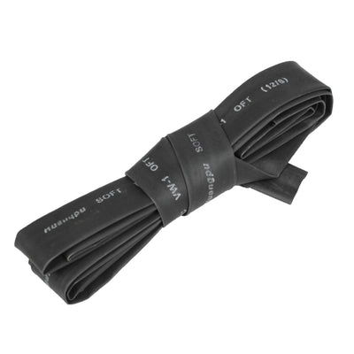 Harfington Ratio 2:1 Black Polyolefin 19mm Flat Width 12mm Dia Heat Shrink Shrinkable Tube 1.5M