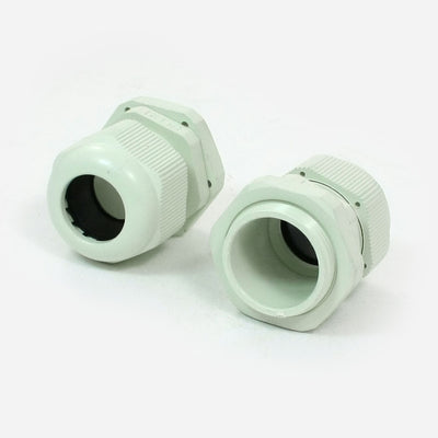 Harfington 2pcs Plastic Waterproof Connector 9-16mm Dia Cable Gland PG21 Light Green