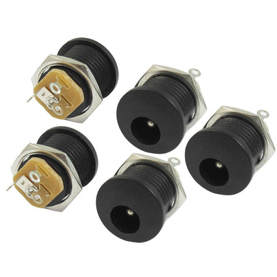 Harfington 5pcs PCB Mounted DC022 2.1x5.5mm Stereo Jack Socket Audio Video Connector