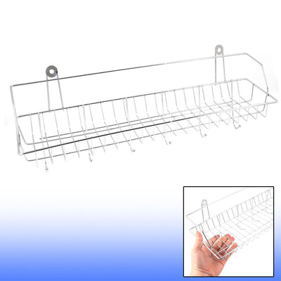 Harfington Uxcell Wall Mounted Metal 6 Hooks Toiletries Handbag Coat Scarf Wall Shelf Space Hanger