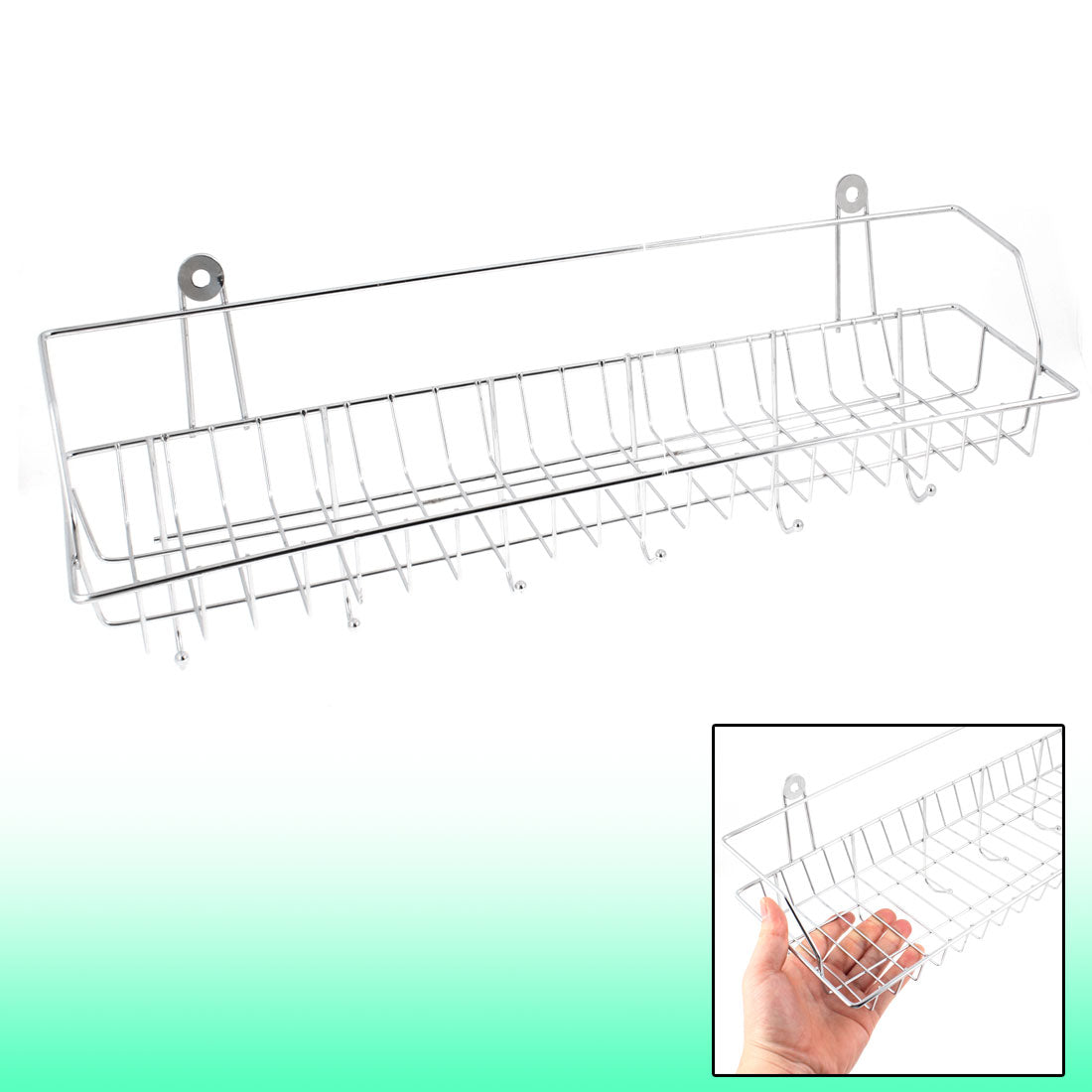 uxcell Uxcell Wall Mounted Metal 6 Hooks Toiletries Handbag Coat Scarf Wall Shelf Space Hanger