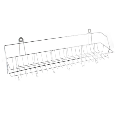 Harfington Uxcell Wall Mounted Metal 6 Hooks Toiletries Handbag Coat Scarf Wall Shelf Space Hanger