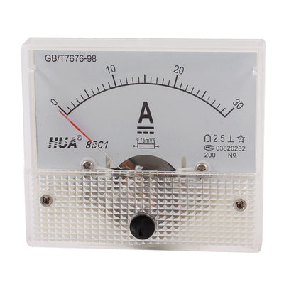 Harfington 85C1 Plastic DC 0-30A Class 2.5 Analog Ammeter