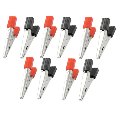 Harfington 10pcs Insulated Alligator Clips Test Clamp Crocodile Clamps Black Red 1.8"
