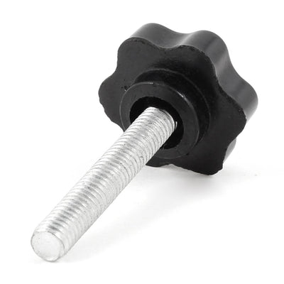 Harfington 25mm Star Head Dia M6×35mm Male Thread Screw On Type Clamping Knob