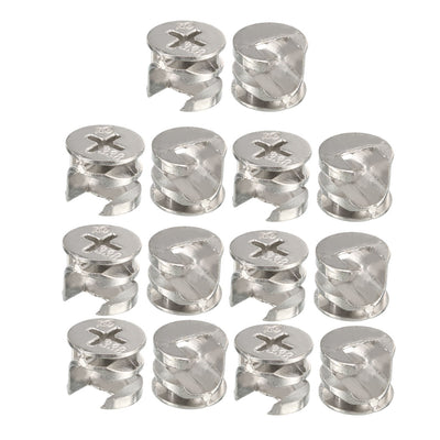 Harfington Metal 14.4mm Silver Tone Furniture Cam Fittings