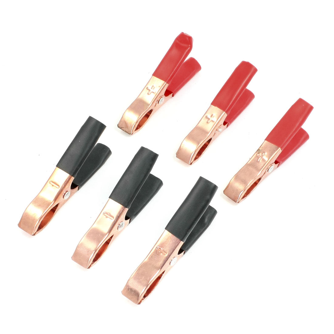 Harfington 6pcs 30A Insulating Car Battery Test Alligator Clip Clamp Black Red