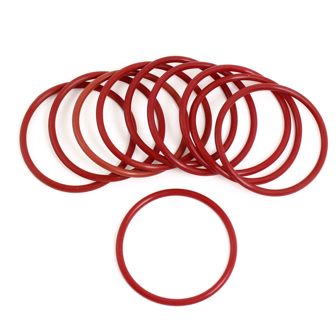 Harfington 10pcs Soft Rubber O Rings Seal Washers Replacement Red 50mm×3mm
