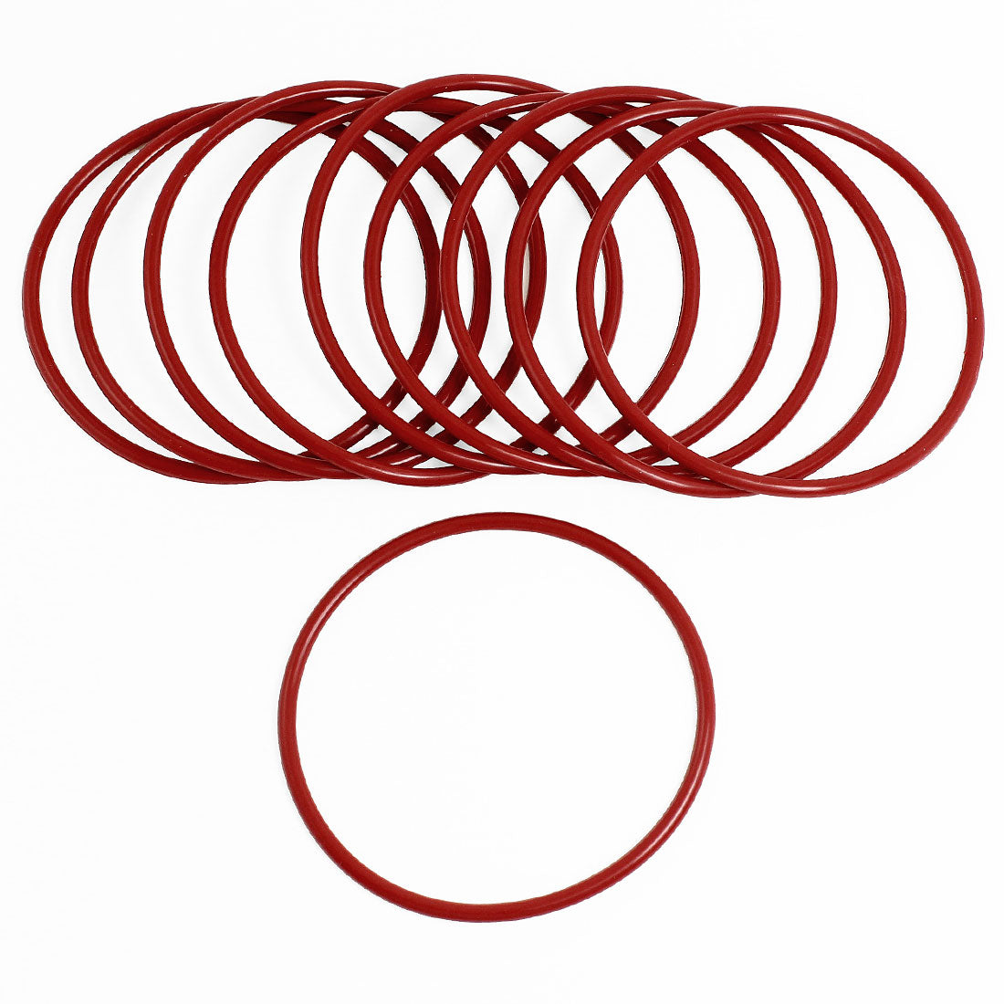 Harfington 10pcs 70mm Outside Dia 3mm Thick Filter Rubber O Ring Seal Washers Red