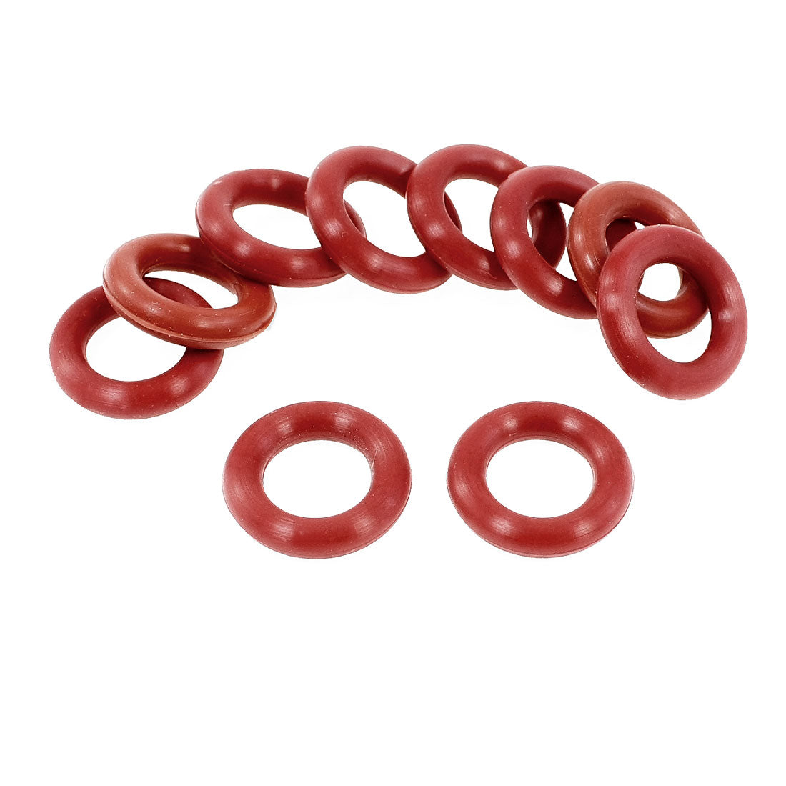 Harfington 10pcs Soft Rubber O Rings Seal Washers Replacement Red 14mm×3mm
