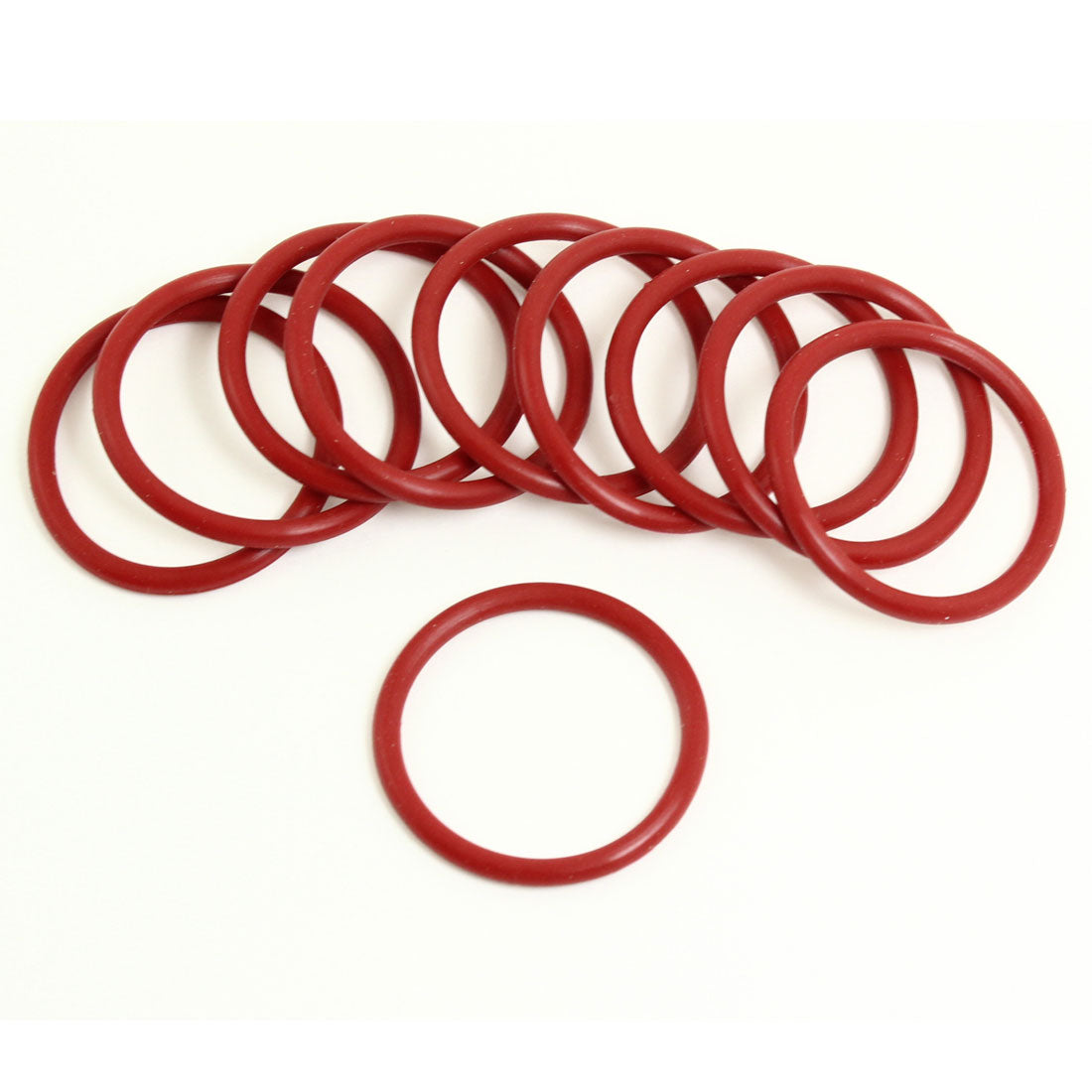 Harfington 10pcs 35mm Outside Dia 3mm Thick Filter Rubber O Ring Seal Washers Red