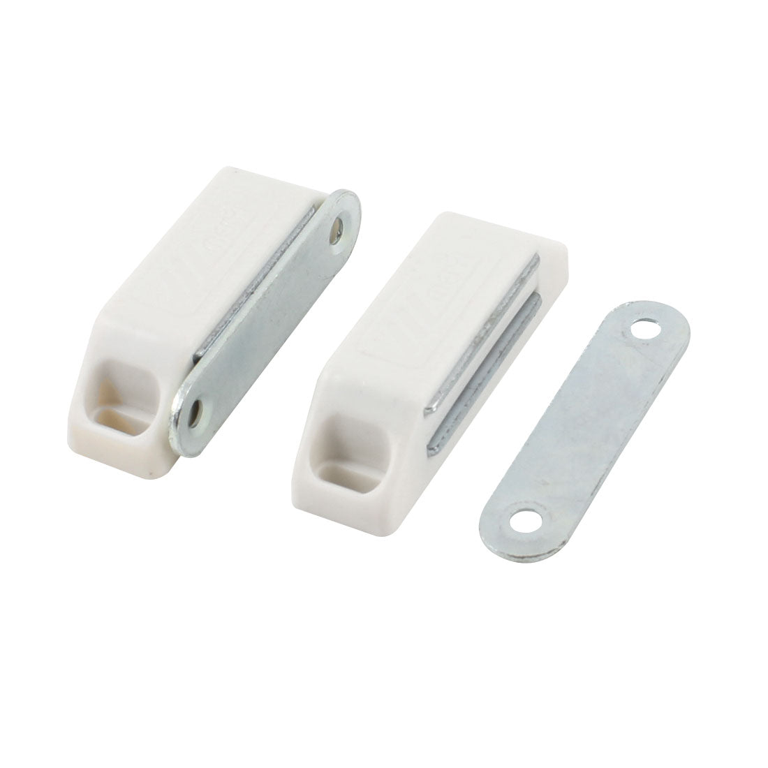 Harfington 2pcs Cupboard Cabinet Doors Plastic Magnetic Catch Latch White 2.4"