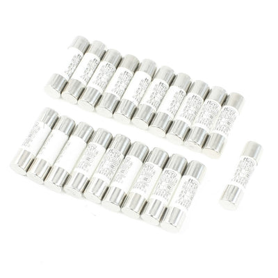 Harfington 20pcs 500V 6A 10×38mm Cylindrical Ceramic Tube Fuses Link RT14 RT18 RO15