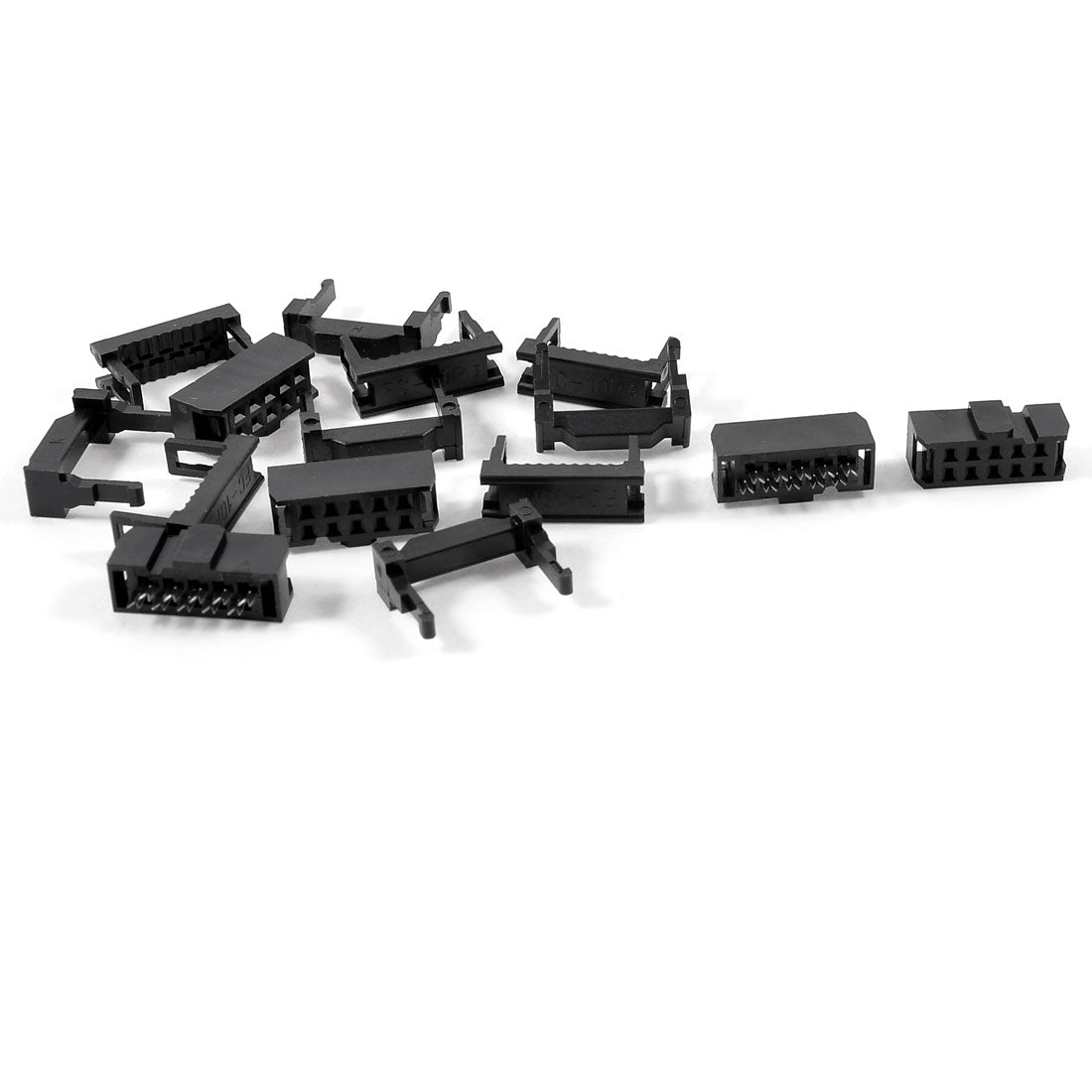 Harfington 5pcs Black Dual Row FC-10P 10 Pin IDC Socket Connector Female Header