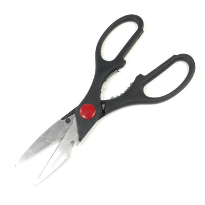 Harfington Black Handle Multifunction Stainless Steel Cutting Bread Fish Meat Scissor