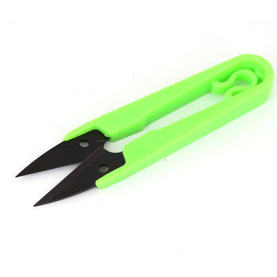 Harfington U Shaped Green Grip Fishing Line Cord Cutter Sewing Tailor Scissors