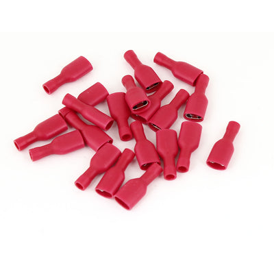 Harfington Red Sleeve 15A Fully Insulating Female Crimp Terminals for 16-14 AWG 20pcs