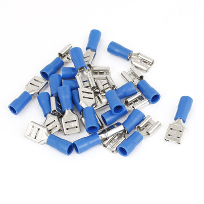 Harfington 20pcs FDD2-250 Blue Pre Insulated Female Type Spade Crimp Connectors