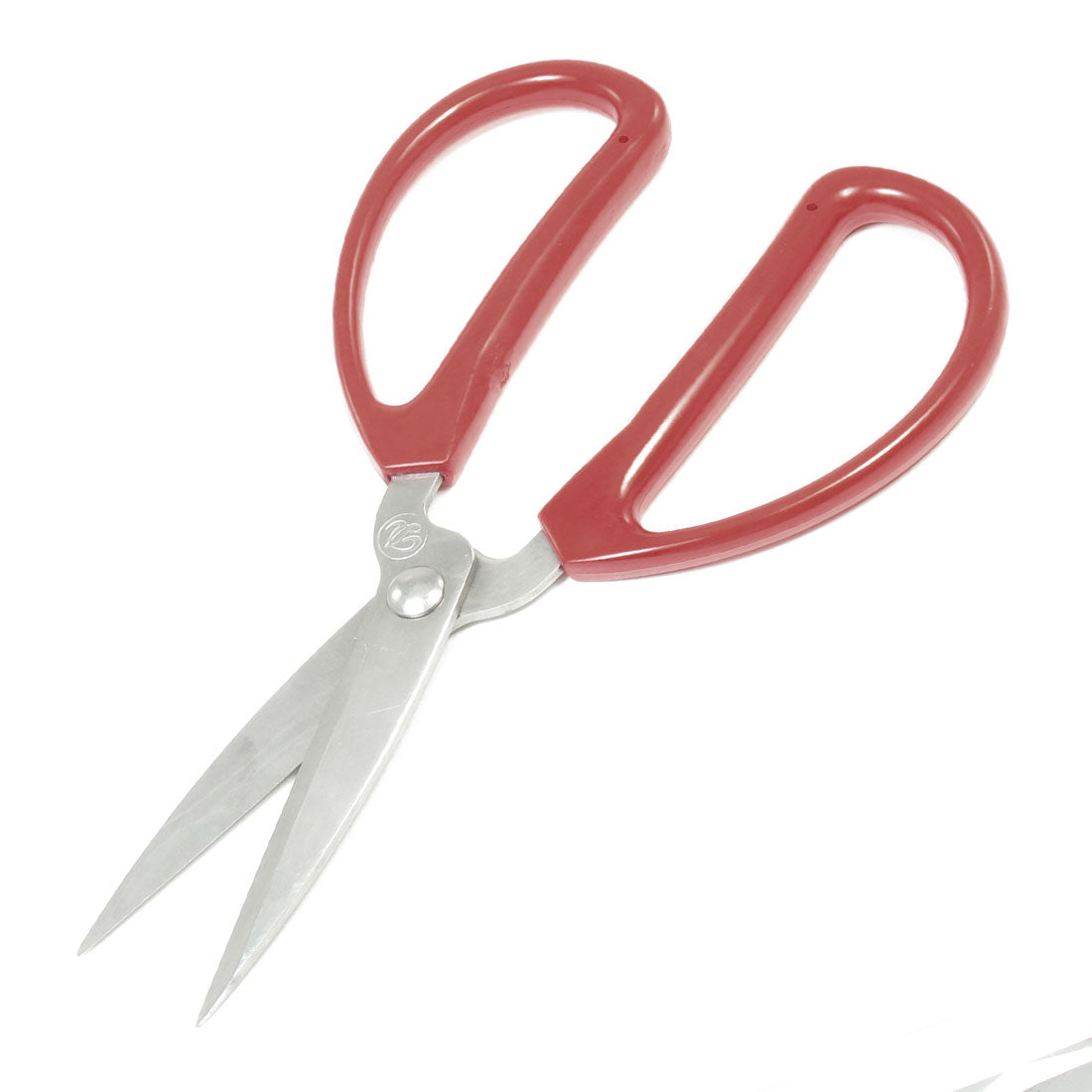 Harfington Red Plastic Handle Stainless Steel Blade Household Scissors
