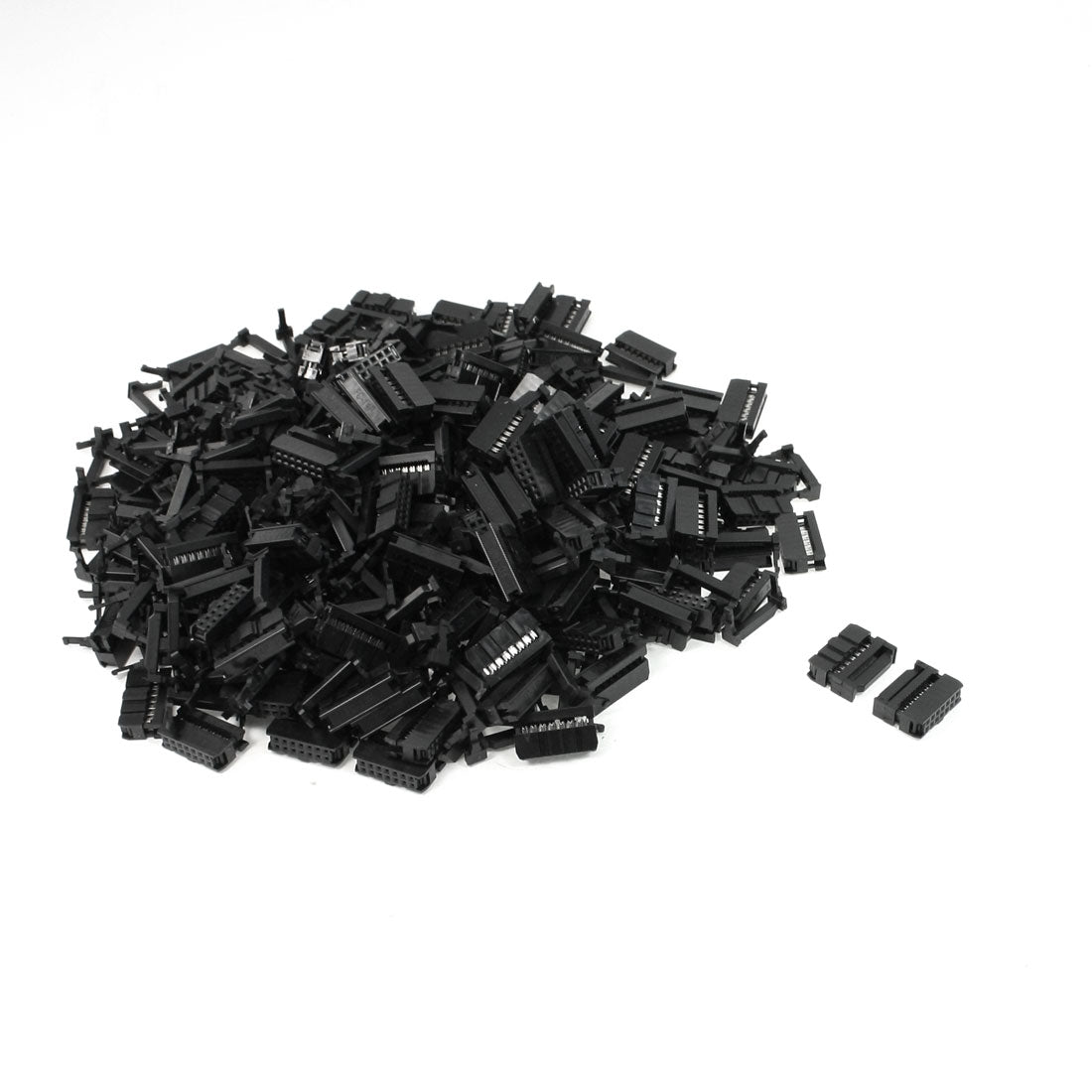 Harfington 200pcs FC-14P 14 Pin Male IDC Socket Ribbon Cable Connector Black