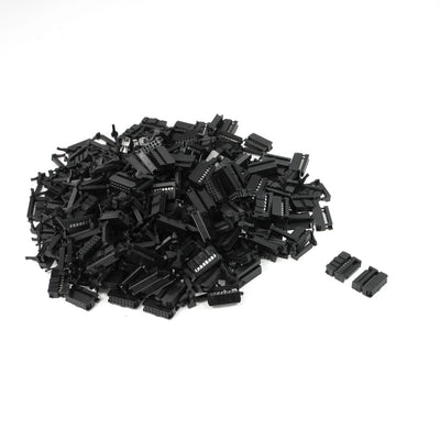 Harfington 200pcs FC-14P 14 Pin Male IDC Socket Ribbon Cable Connector Black
