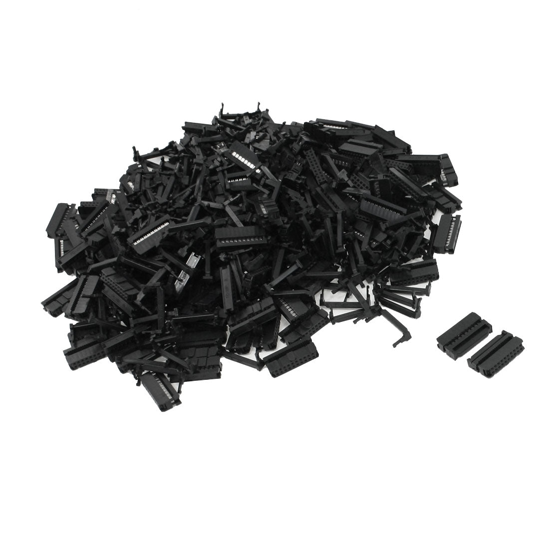 Harfington 200pcs 2.54mm Pitch Female 20 Pin Flat Cable IDC Socket Connector Black