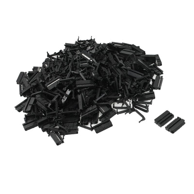 Harfington 200pcs 2.54mm Pitch Female 20 Pin Flat Cable IDC Socket Connector Black