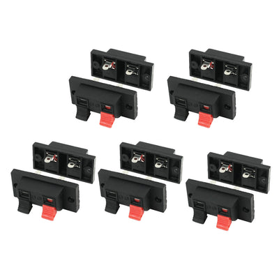 Harfington 10Pcs One Row 1 Black 1 Red 2 Position Speaker Terminal Plate 53x24mm