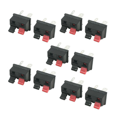 Harfington 10Pcs Single Row 1 Black 1 Red 2 Positions Speaker Terminal Plate