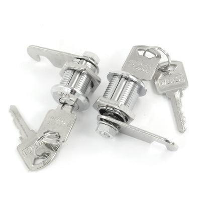 Harfington 2pcs Tool Box Cabinet Locking 18mm Dia Thread Cylinder Cam Locks w Keys 53mm