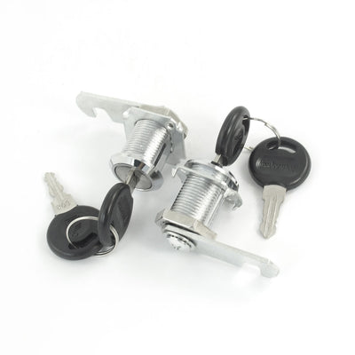 Harfington 2pcs Tool Box Cabinet Locking 19mm Dia Thread Cylinder Cam Lock w Keys