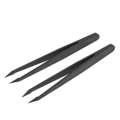Harfington Pair Anti Static Pointed Tip Black Wooden Tweezers Nipper 12cm